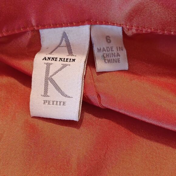 Anne Klein Vibrant Orange/Persimmon Silk Blouse. Dupioni. Versatile - Picture 8 of 11